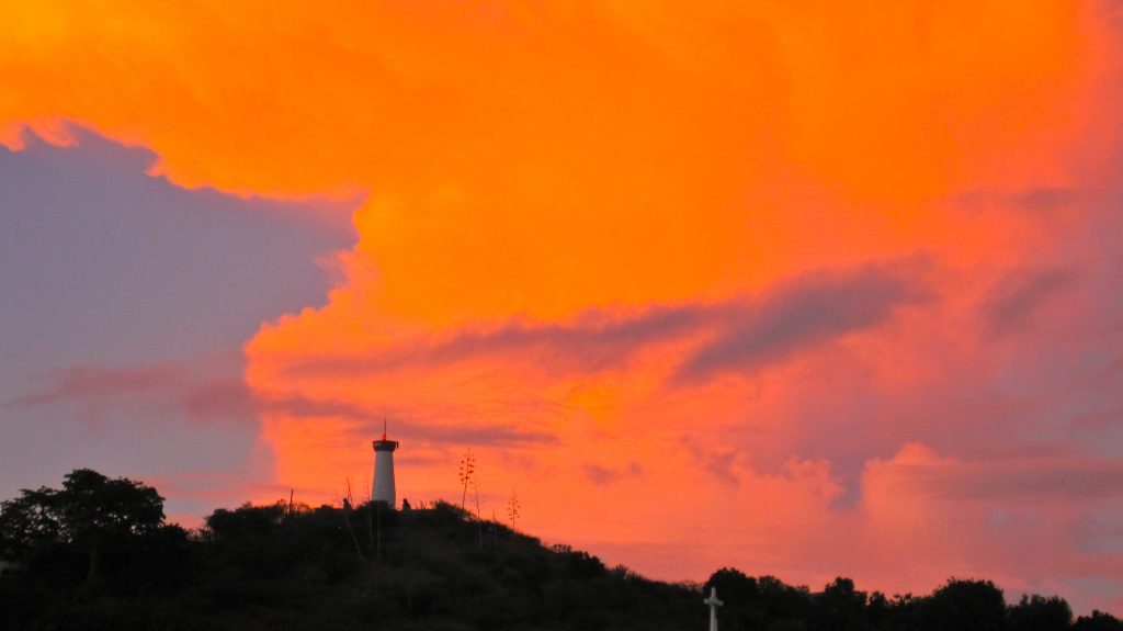 fire sky, St Bart